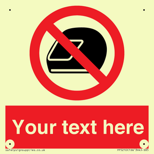 Custom No Motorcycle Helmets Sign